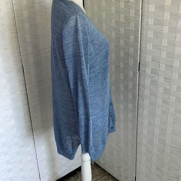 Eileen Fisher Womens Oversized Linen Cardigan  Open Knit V Neck Button Down XS - Picture 5 of 12